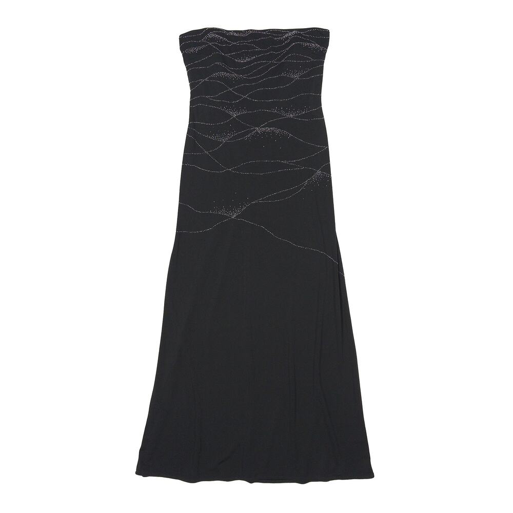 Cache Strapless Beaded Maxi Gown VTG Womens S Black Formal Evening NYE Black Tie